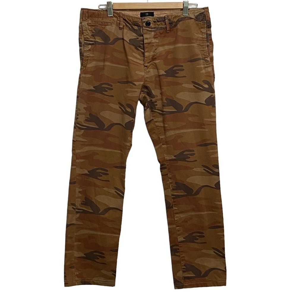 SCOTCH and Soda Warren camo combat pants cognac camel button fly 100% cotton 33